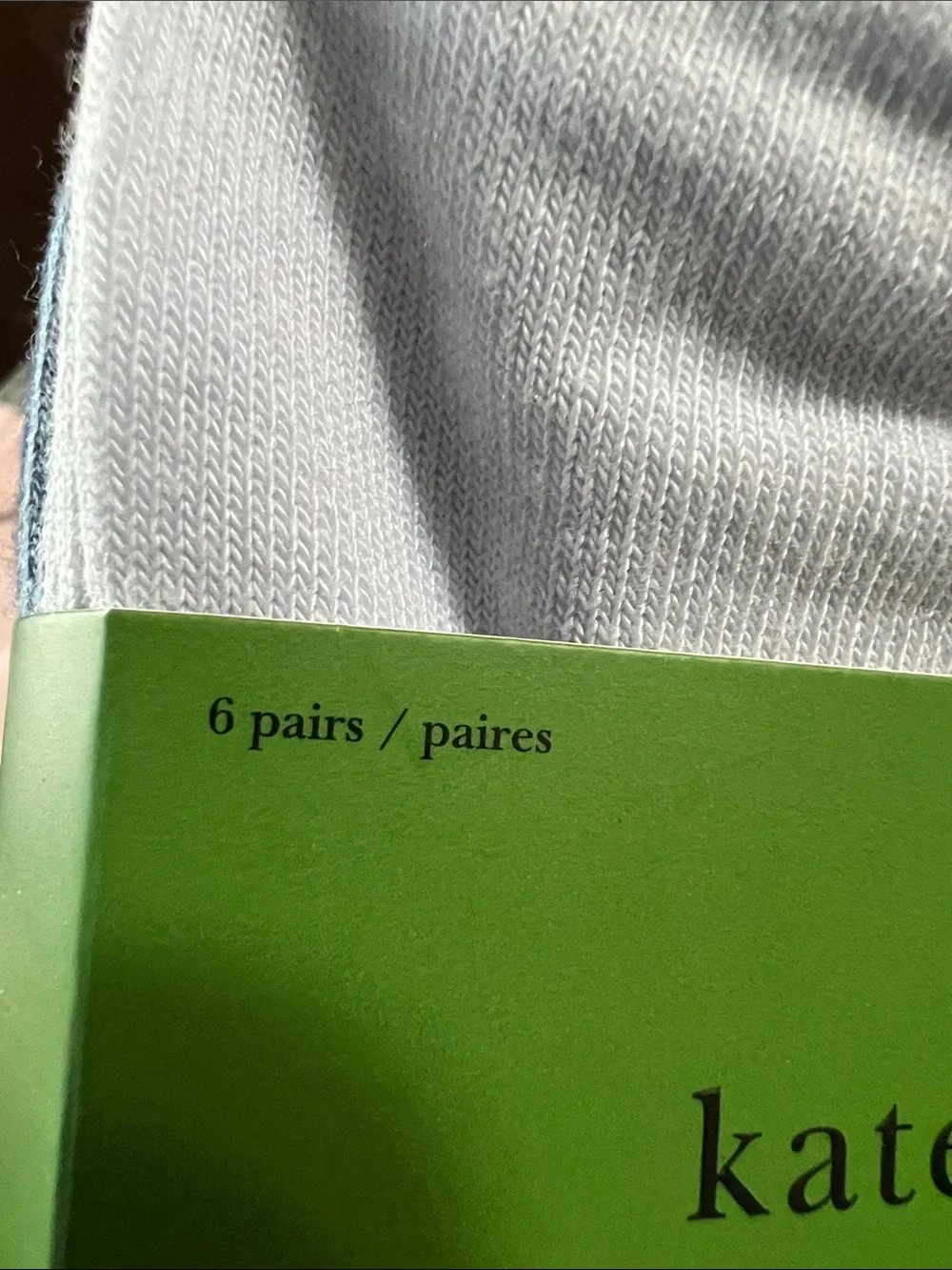 New kate spade 6 pair Light Blue & Black Quarter Athletic Socks
